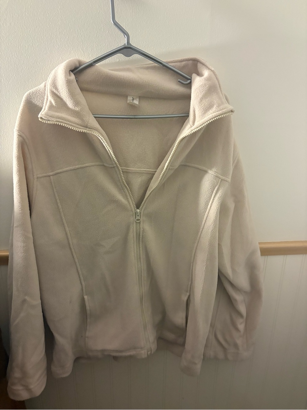 STUDIO Women’s XL Cream Ivory Fleece Full-Zip Jacket